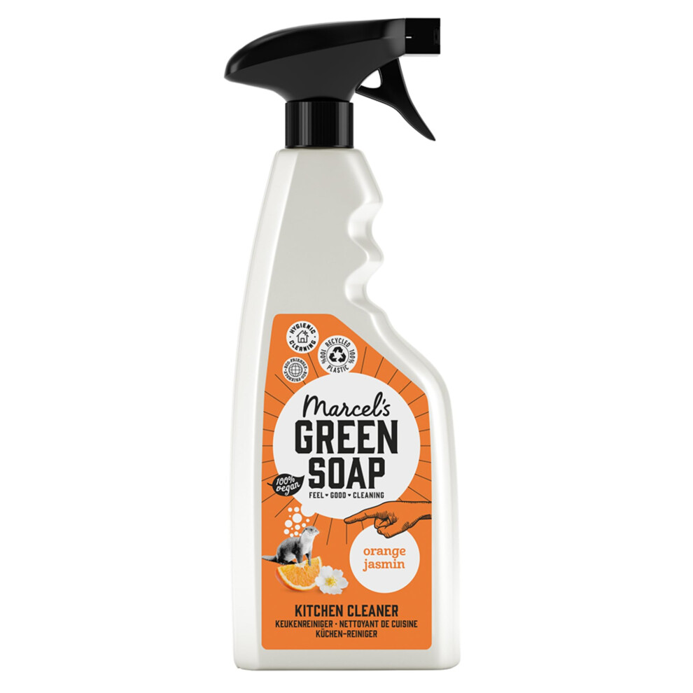 Marcel's Green Soap Green/Orange Marcel's Soap - Kitchen Cleaner Spray & Jasmine - Degreaser Spray - Removes Stubborn Grease Stains - Microplastic-Free Formula - Vegan