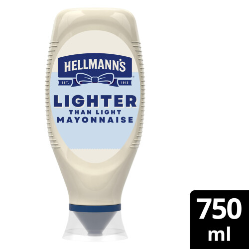 Hellmann's Lighter than Light Mayonnaise 100% recycled plastic bottle 2