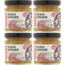 Yutaka - Sushi Ginger, Pickled Ginger Slices - 120g x 4 Pack - Sweet & Mild, 100