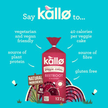 Kallo Beetroot Balsamic Veggie Cakes Lentil Pea Puffed Crackers Made