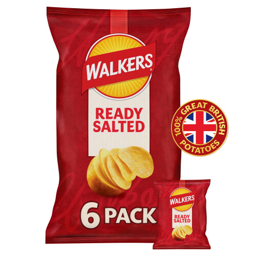 Walkers Walkers Ready Salted Multipack Crisps 6x25g 1
