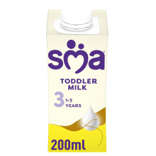 SMA 3 Toddler Baby Milk Ready Drink Liquid Formula, 1-3 Years 200ml (Pack of 12)