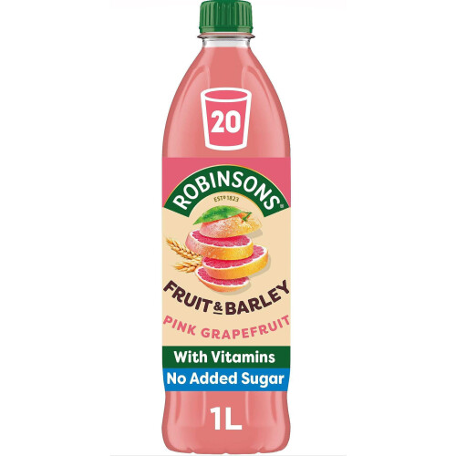 Robinsons Fruit and Barley - Real Fruit Squash, Low Calorie - Pink Grapefruit - 1 Litre, 20 Servings