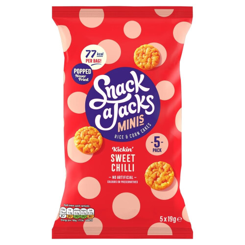 Snack a Jacks Sweet Chilli Multipack Rice Cakes Crisps 5 x 19g 1