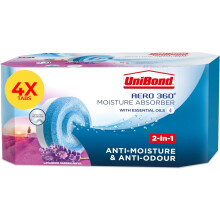 UniBond AERO 360 Moisture Absorber Lavender Refill Tab, aromatherapy, ultra-absorbent and odour-neutralising, for AERO 360 Dehumidifier, Condensat