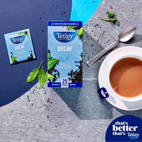 Tetley Decaf Black Tea Bags - 25 Enveloped Teabags 2