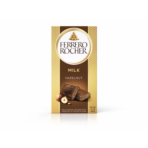 Ferrero Rocher Original Milk Chocolate Bar and Hazelnut 90g 1