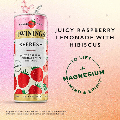 Twinings Twinings Refresh - Raspberry & Lemon Flavoured Sparkling Tea 1