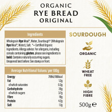 Biona Rye Bread Organic 500g Pack of 7