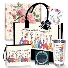 Grandma Gifts, Funny Birthday Gift for Grandma Nana, Cool Grandmother Canvas Tote Bag Gifts Set, Personalised Grandmother Mug Christmas Presents