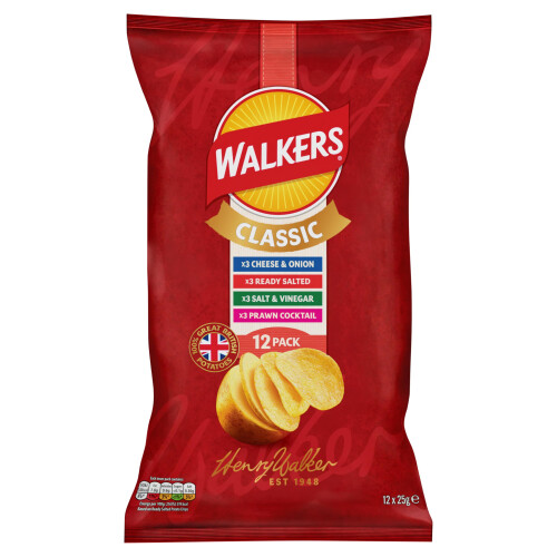 Walkers Walkers Classic Pack Crisps 12 x 25g