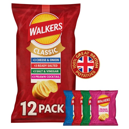 Walkers Walkers Classic Pack Crisps 12 x 25g 2