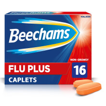 Beechams Flu Plus Caplets, Cold & Flu Relief Medicine for adults, with Paracetamol, 16s