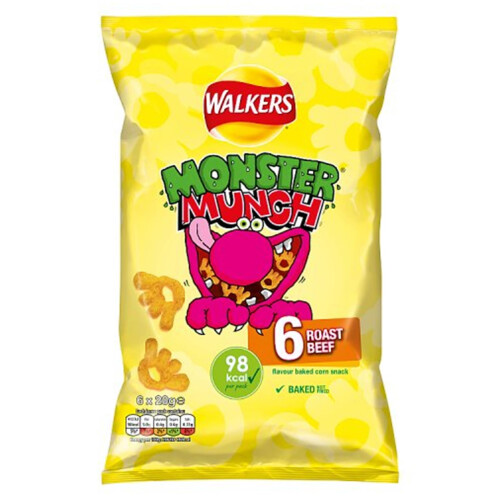 Walkers Walkers Monster Munch Roast Beef Multipack Snacks Crisps