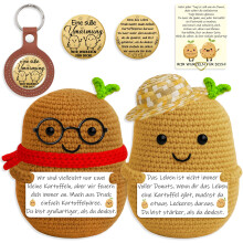 Pack of 2 Pocket Hug Positive Potatoes, Funny Knitting Wool Potatoes with Small Hug, Lucky Charm, Courage Gift for Women, Get Well Soon Gift, Sweet