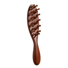 Peigne en bois de santal naturel à long manche, masseur de points d'acupuncture, 22 dents, pour le massage du cuir chevelu et la stimul