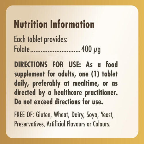 Solgar Solgar Folate (as Metafolin) 400 µg Tablets - Food Supplement - Pack 2