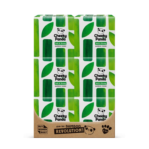 The Cheeky Panda The Cheeky Panda Bamboo Facial Tissues | 12 Cube Tissue Boxes | Soft Face Tissues | Plastic Free Tissues Box Multipack