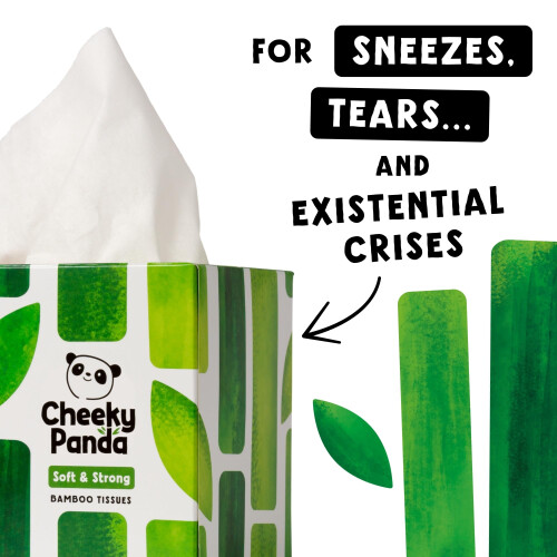 The Cheeky Panda The Cheeky Panda Bamboo Facial Tissues | 12 Cube Tissue Boxes | Soft Face Tissues | Plastic Free Tissues Box Multipack 1