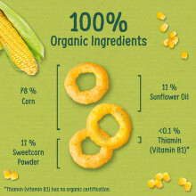 Organix Melty Sweetcorn Rings Organic Baby Snack Finger Food 6 Months