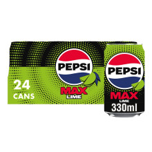 Pepsi Max Lime Zero Sugar Cola Cans 24 x 330ml