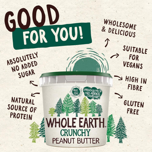 Whole Earth Crunchy Peanut Butter - Original, 1kg 2