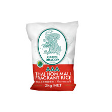 Green Dragon Thai Fragrant Jasmine Rice 2KG - Thai Hom Mali - AAA Premium White Rice - Ideal for Thai and Asian Cuisine
