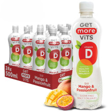 Get More Vits - Vitamin D Still Mango & Passionfruit Spring Water, 12x500ml