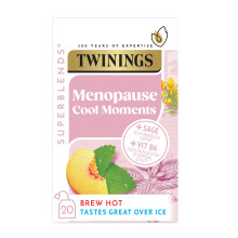 Twinings Superblends Menopause Cool Moments Tea - Peach Herbal Tea Infusion With Lemon Balm, Honey Blush & Vitamin B6, Hormone Balance For Women