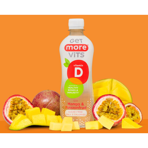 Get More Vits  Vitamin D Still Mango  Passionfruit Spring Water 12 x 5 1