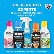 Buster Kitchen Plughole Unblocker, 2 x 150g, Fast-Acting