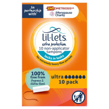 Lil-Lets Non-Applicator Ultra Tampons, 10 Count (Pack of 1), For Extremely Heavy