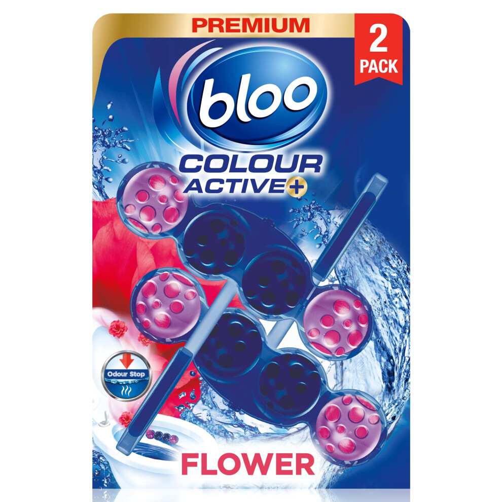 Bloo Colour Active Toilet Rim Block Fresh Flowers With Antilimescale Cleani