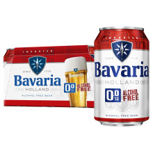 Bavaria 0.0 Percent Original Alcohol Free Beer 24 x 330 ml Cans