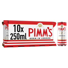 Pimm's No. 1 Cup & Lemonade | 5.4% vol | 10 x 250ml | Pre-Mixed & Ready to Drink
