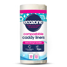 EcoZone Caddy Liners, 100% Compostable & Biodegradable Bin Bags, 10