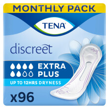 TENA Discreet Extra Plus, 96 Incontinence Pads Individually Wrapped, for Women with Medium to Heavy Bladder Weakness, Incontinence and Unpredictable