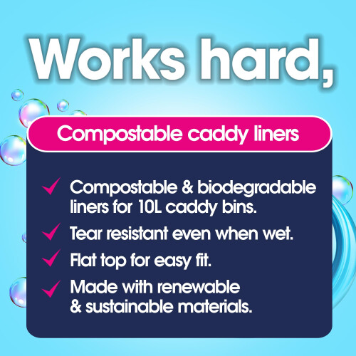 EcoZone Caddy Liners 100 Compostable  Biodegradable Bin Bags 10 Litre Size 2