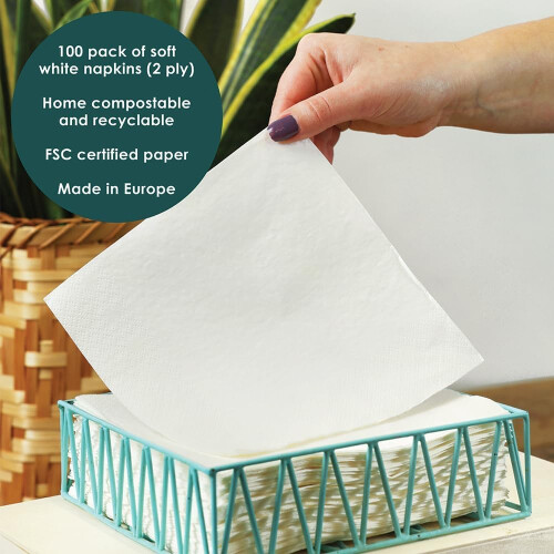Talking Tables Table Kind 100 x Soft White Paper Napkins Bulk Pack 2