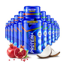 For Goodness Shakes Protein+ Super Shot, 25g Pure Protein, Pomegranate & Coconut Flavour, Carb-Free, 100 Calories, No Added Sugar, Vitamin D & Vitami