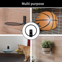 TTQiAnJ 3Pcs Wall Mounted Plant Ring,Metal Plant Hanger Ring,Foldable Flower Pot Hook Used for Indoor and Outdoor Decoration of Garden Fences,Black,4
