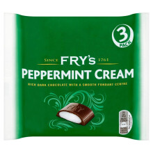 Fry’s Peppermint Cream Bars, Rich Dark Chocolate with Smooth Mint Fondant Centre, Gifting Treat, 3 49 g (Pack of 1)
