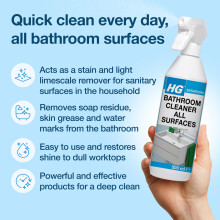 HG Bathroom Cleaner Spray Cleans Tiles Sinks Shower Screens 500ml