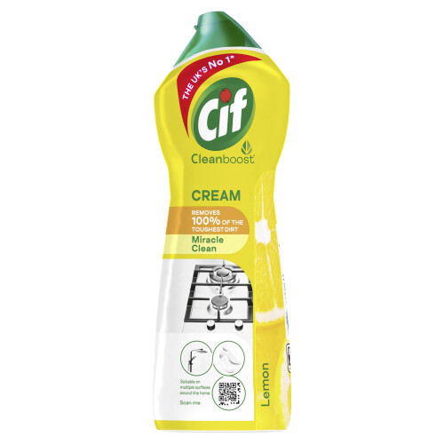Cif Cif Lemon Cream Cleaner multipurpose surface cleaner with 100% natural cleaning