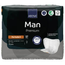 Abena Man Formula 2, 700ml, Pack of 15, Incontinence Pads for Men,