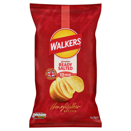 Walkers Walkers Ready Salted Multipack Crisps, 12 x 25 g