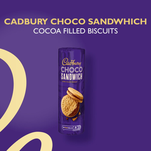 Cadbury Cadbury Choco Sandwich Biscuit, Chocolate Filled Biscuits for 1
