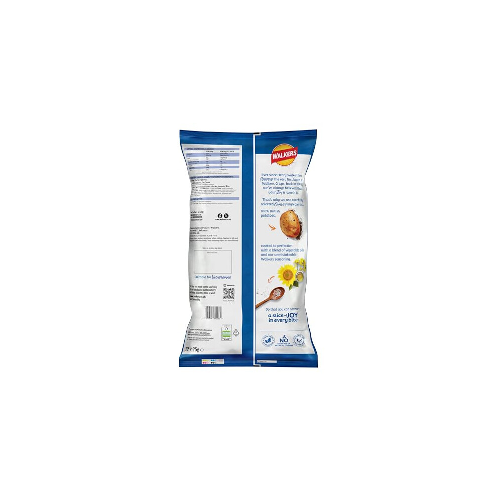 Walkers Cheese & Onion Crisps 12 X 25G