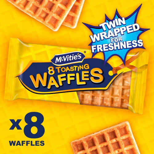 McVitie's Toasting Waffles, 8 x 28 g Waffles per Pack (Pack of 1