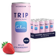 TRIP Wild Strawberry Sparkling Drink with 120MG calming Magnesium Lion’s M